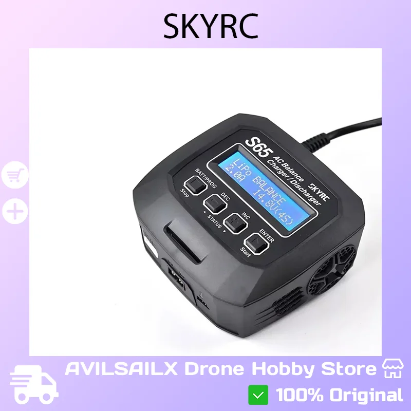

SKYRC S65 Balance Charger Discharger 65W AC Input 4S 6A Voltage Resistance Detection for RC Car Model