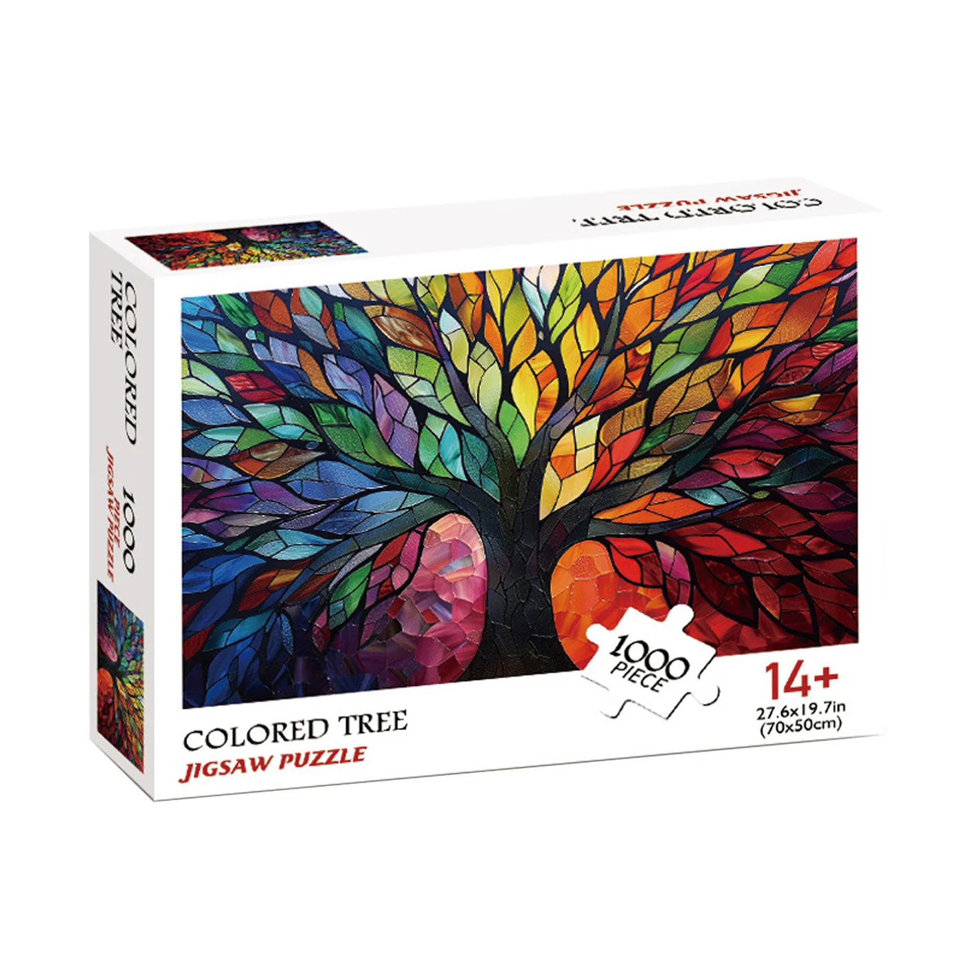 1000-teiliges farbiges Baum-Puzzle, Heimdekoration, Puzzlespiele für Erwachsene, Familienspaß, Bodenpuzzles, Lernspielzeug für Kinder