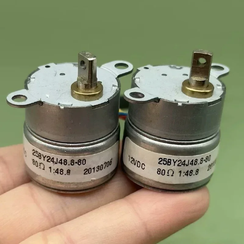 Micro DC 12V 25BY24J48 Full Metal Gearbox Gear Reducer Stepper Stepping Motor 2-phases 6-wire 80 Ohms for Monitor Camera