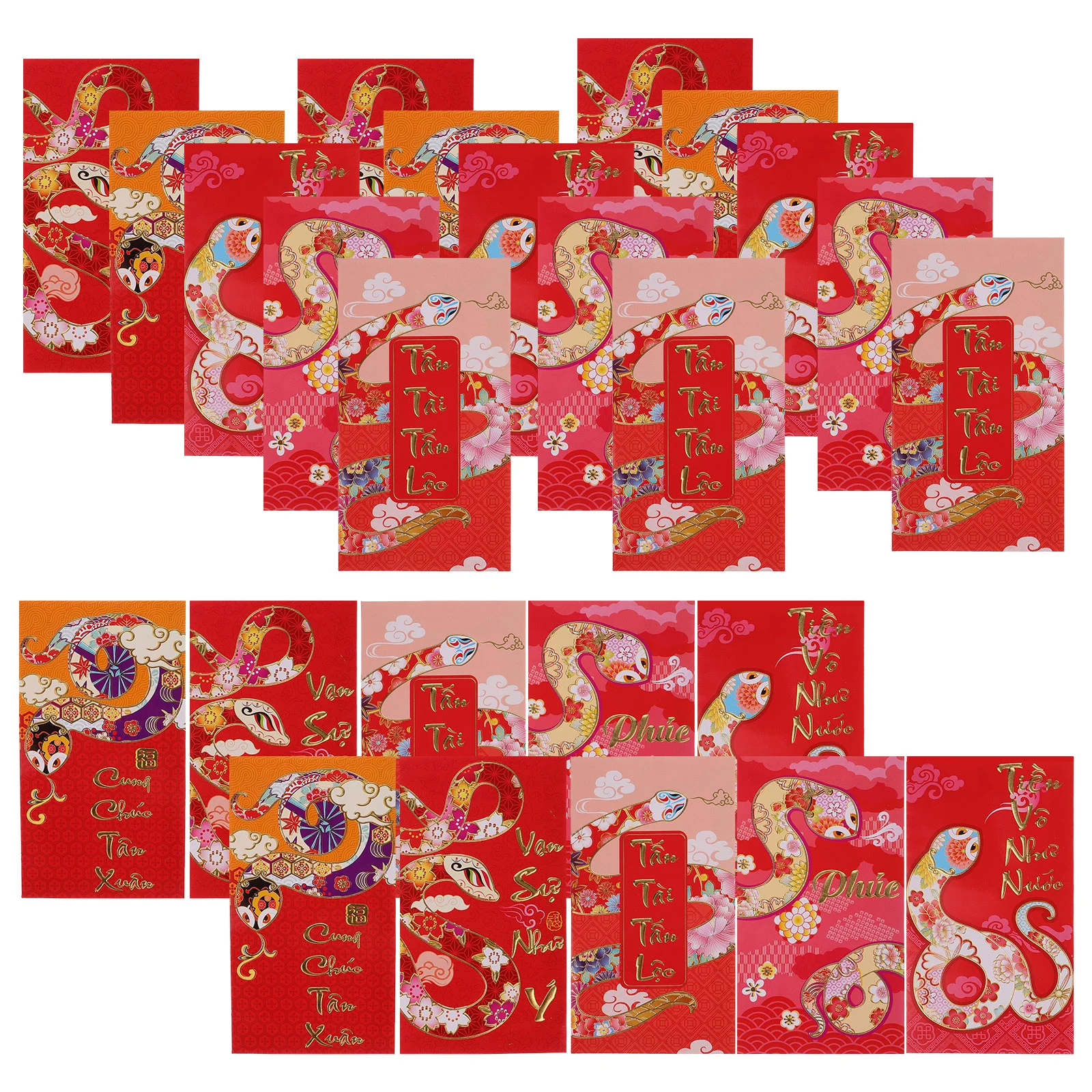 

30 Pcs Card Year Snake Spring Festival Red Envelope Bride Wedding Decorations Lucky Paper Chinese Envelopes for Money