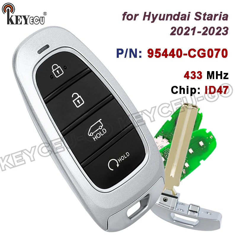 

KEYECU 433MHz ID47 Chip 95440-CG070 for Hyundai Staria 2021 2022 2023 Keyless-Go Smart Remote Key Fob