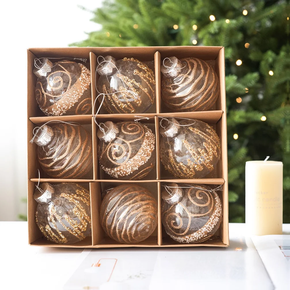 

80mm Gold Christmas Ball Ornaments Set Shatterproof Plastic Balls with Hanging Loop for Tree Garland Holiday Decoration