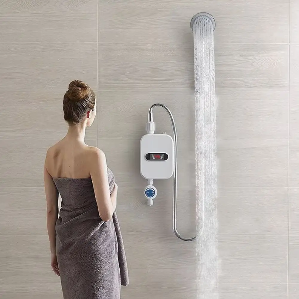 Instant Electric Hot Water Heater For TEMMAX Tankless Shower Kitchen Faucet Fast Heating 3500W Durable Stainless Steel