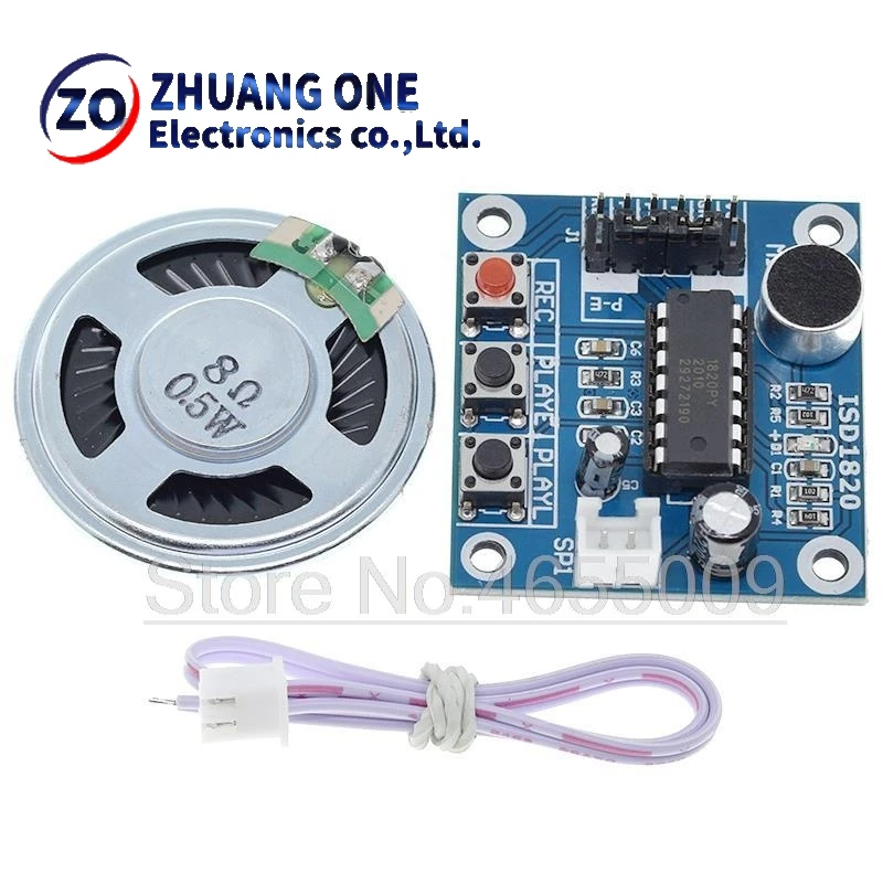 ISD1820 recording module voice module the voice board telediphone module board with Microphones + Loudspeaker for Arduino