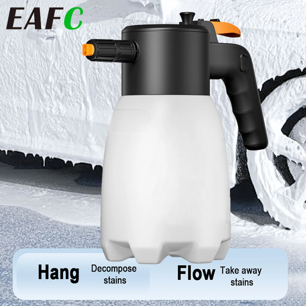 EAFC 1.7L Electric Foam Sprayer Rechargeable Car Wash Foam Generator for Auto Cleaning Foam Lance Endurance Car Washing tools