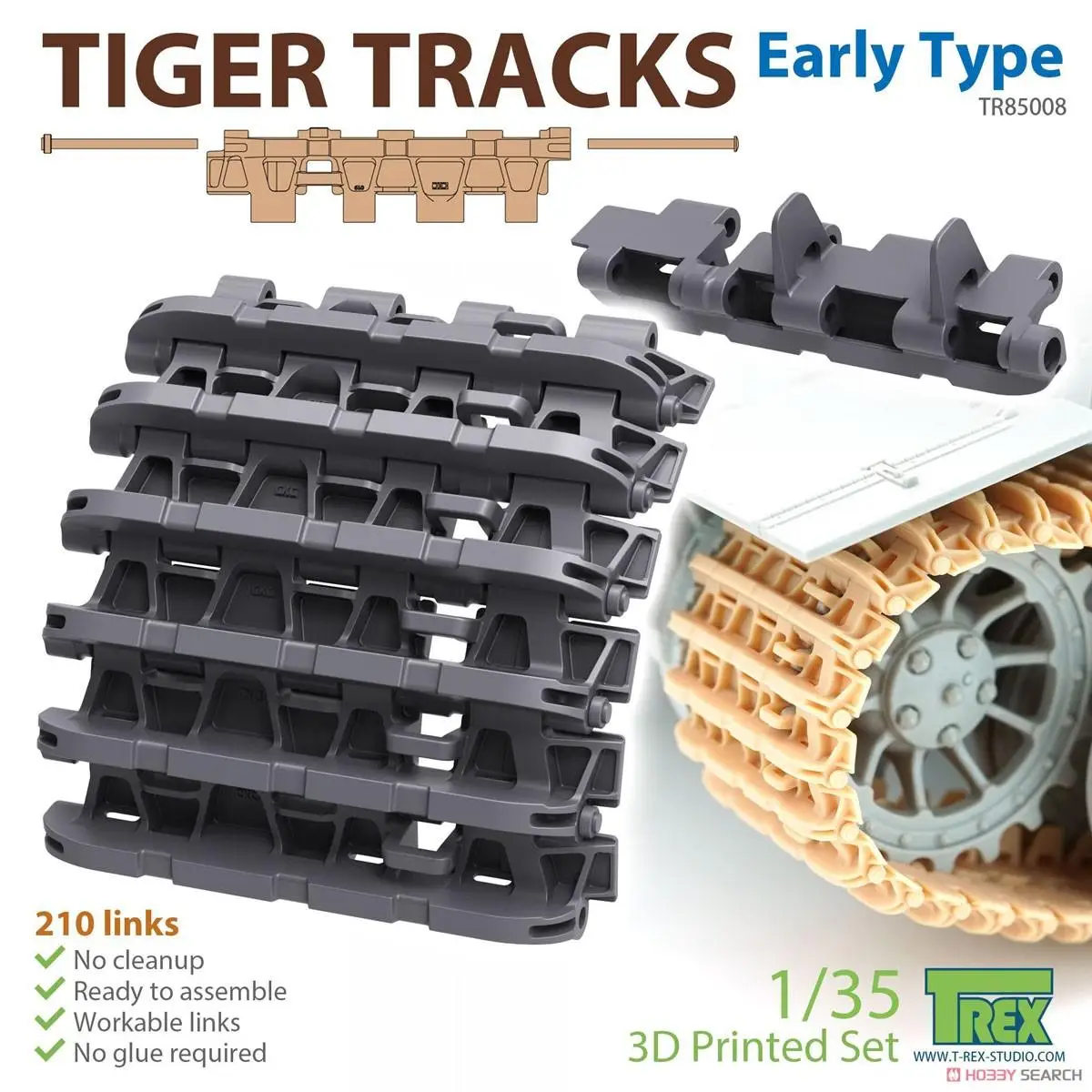 

T-REX 85008 1/35 Tiger Tracks Early Type Plastic model