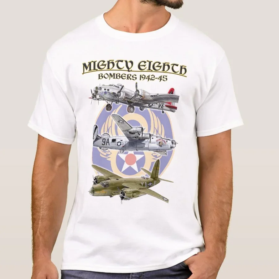 USAF 8th Air Force B-17 B-24 B-26 Bombers T-Shirt 100% Cotton O-Neck Short Sleeve Summer Casual Mens T-shirt Streetwear