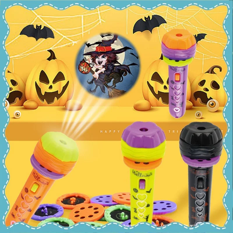 Halloween Flashlight Projector Kid, Halloween Projector Lights 24 Different Pattern Pumpkin Ghost Theme Images Projection To