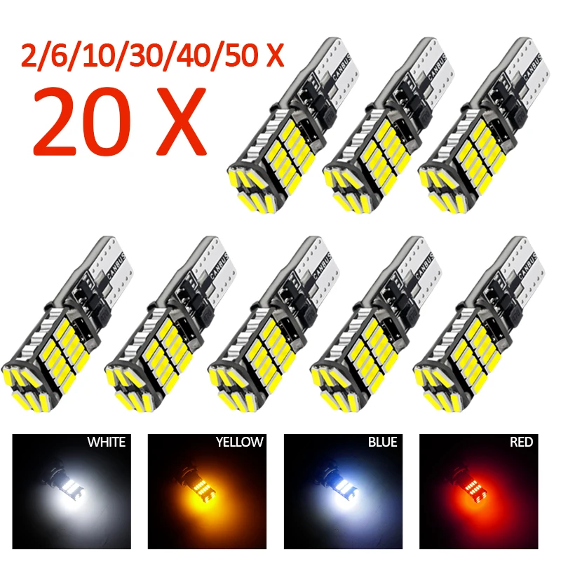 2/6/10/20/30 Pcs W5W Led Canbus T10194  Car Lamps No Error 26SMD For Car Reverse Light Interior Accessories Lamp Tail 6000K IP67