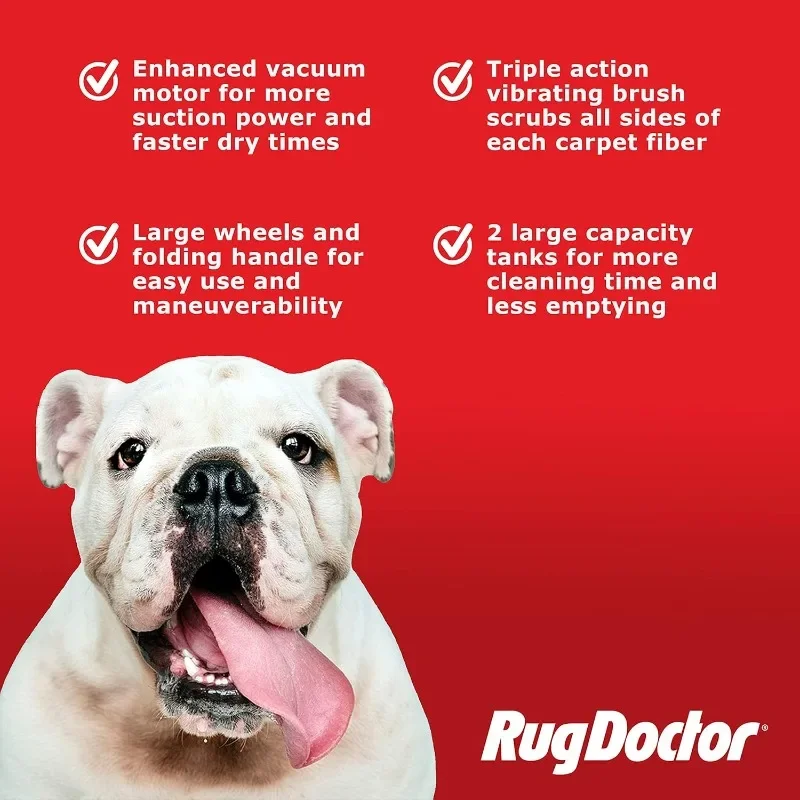 Rug Doctor Mighty Pro X3 Commercial Carpet Cleaner – Large Red Pet Pack, Includes 48 oz. Pet Carpet Cleaner Solution