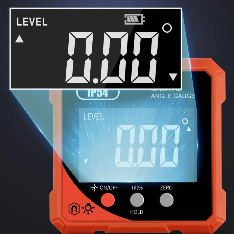 Dual Laser Electronic Digital Inclinometer High-precision Level Ruler Four-side Strong Magnetic Digital Angle Gauge 360° Measure
