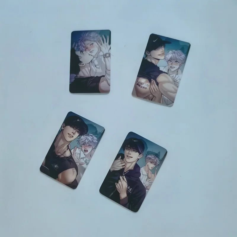 4 Pcs Korean Manhwa Shell Pearl Boy Lomo Card Jooha Dooshik Mini Postcard HD Photo Cards Fans Collection Gift