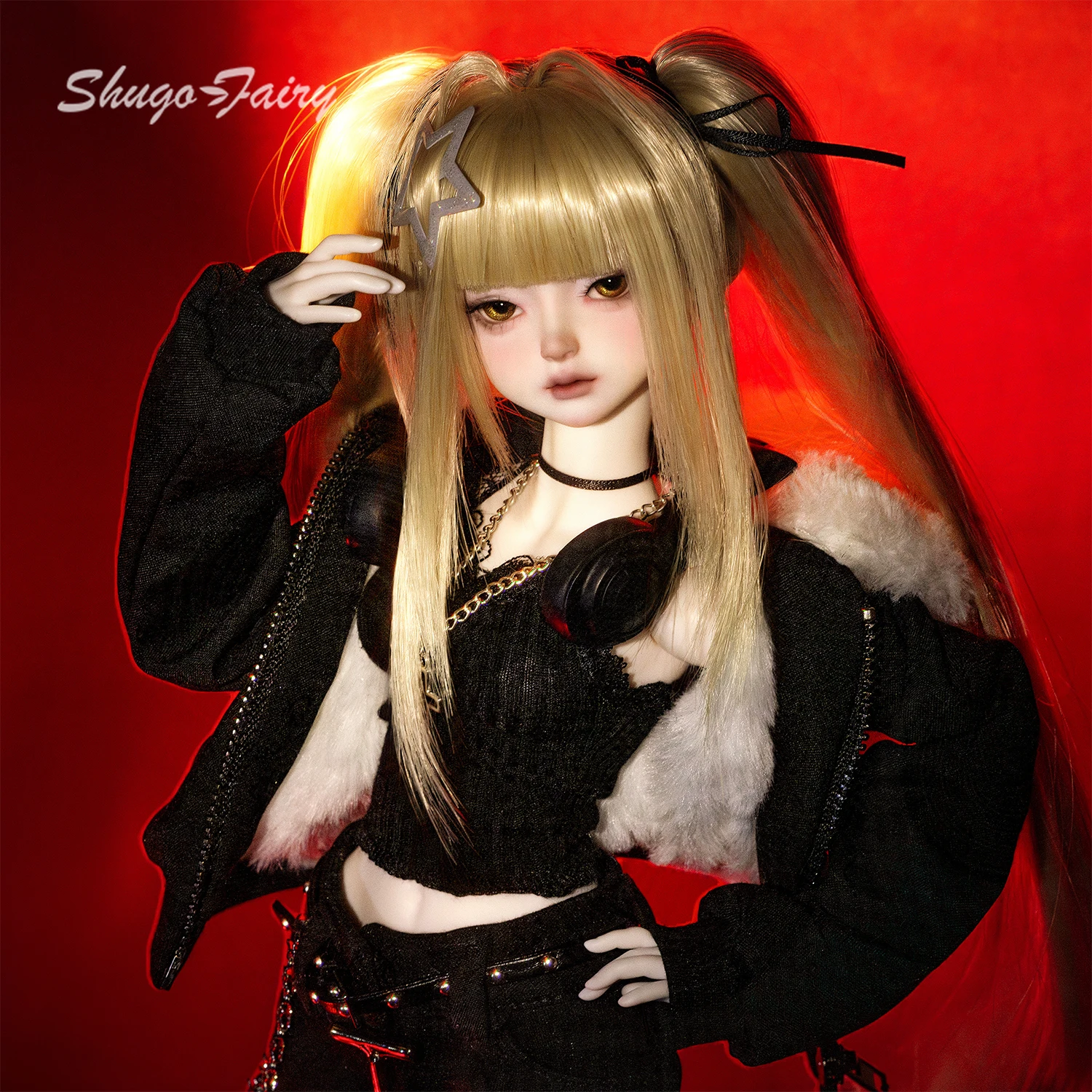 Dosa B 1/4 Ball Jointed Doll Anime Character Y2K Abh  Red Black Gothic Lolita Cute Resin Head Shugafairy Collection Art Doll