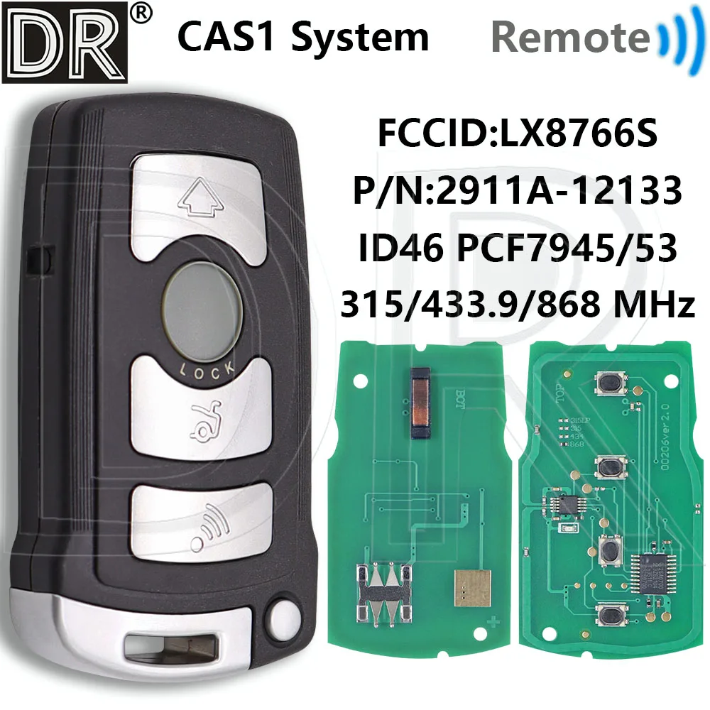 

Стаystem DR Great CAS1 ID46 PCF7945/7953 315/433,9/868 МГц Полуумный автомобильный дистанционный ключ FCC: LX8766S для BMW 7 серии 730 740 E65 E66