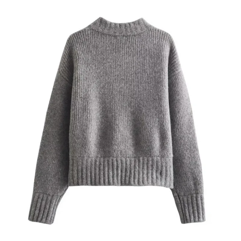 Knitted Sweaters Cardigan Coat Womens New Autumn Winter French Fashion Solid Vintage Zippers O Neck Lady Warm Jackets Knitwears