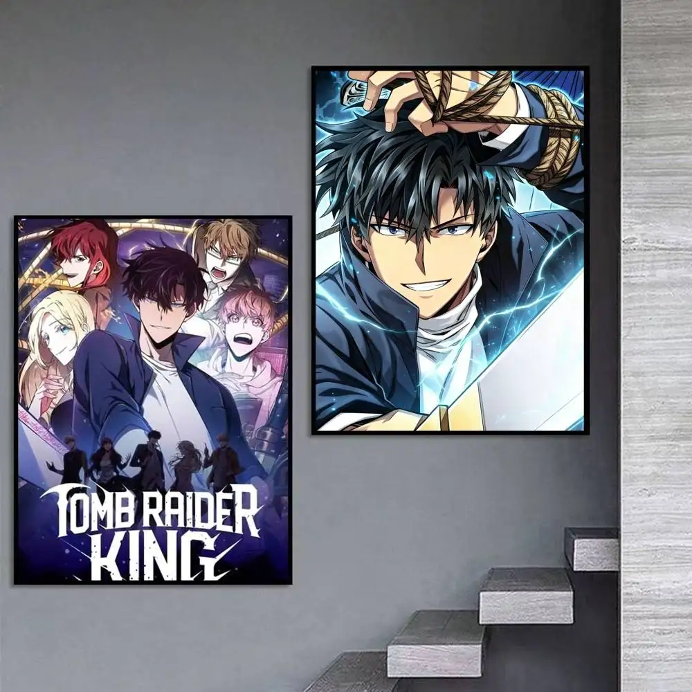 Manhwa T-Tomb Raider King Joo-Heon  Poster Self-adhesive Art Waterproof Paper Sticker Coffee House Bar Room Wall Decor