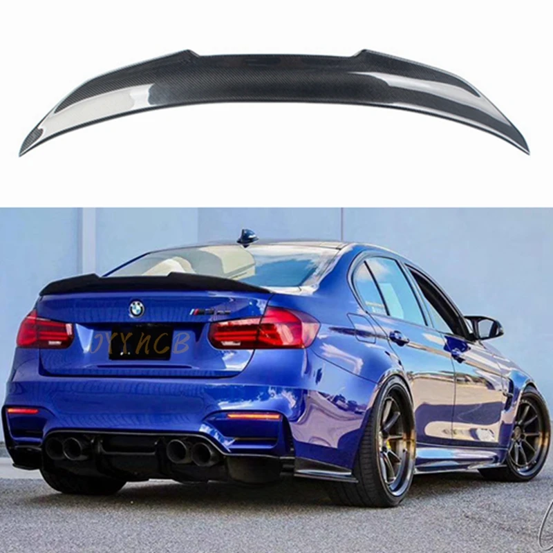 BMW F30 F35 3 시리즈 세단/F80 M3 2013-2018 PSM 스타일 리어 스포일러 립 실제 탄소 섬유/단조 탄소 트렁크 카 스포일러