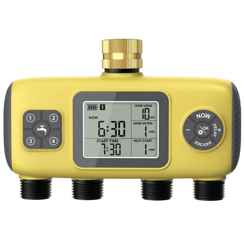4‑Zone Automatic Garden Irrigation Timer Outdoor Lawn Forest Vegetable Field Watering Controller
