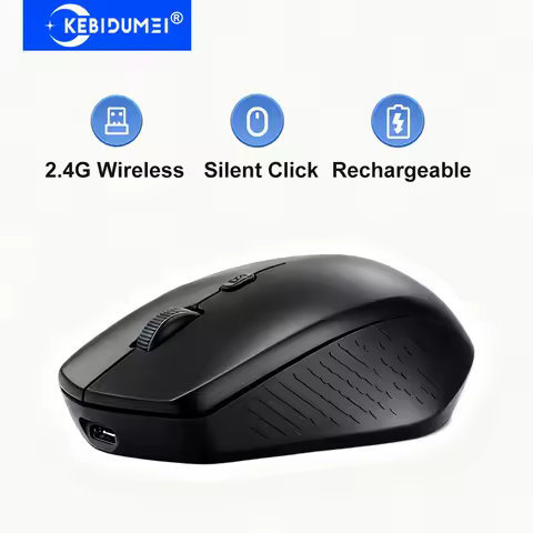 2.4G Wireless Mouse Gaming Mouse Office Silent Click Mouse 1600DPI Rechargeable Mice Optical Mouse For PC Laptop Windows Mac OS