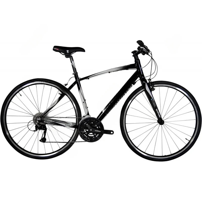 AQTommaso The Shape Lightweight Comfortable Hybrid Bikes,Fitness Commuter Bike,Black,White