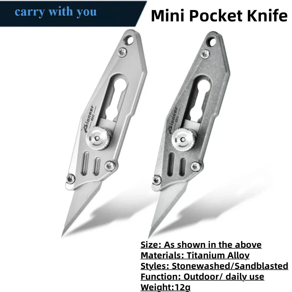 

Maeerxu мини портативный нож из титанового сплава карманный нож открытый портативный кулон для самообороны EDC аксессуары для ключей замена лезвия