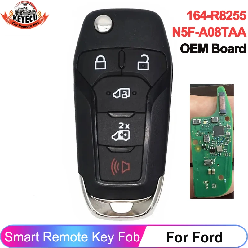 

KEYECU OEM плата P/N: 164-R8255 N5F-A08TAA для Ford Transit Connect 2020 2021 2022 2023 315MHz ID49 чип ключ дистанционного управления 5 кнопок Fob