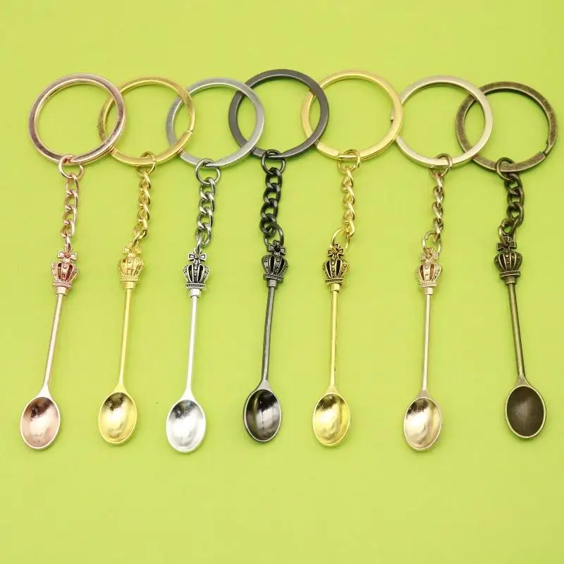 Mini Spoon Keychain Lightweight Teaspoon Pendant Key Ring for Filling Salt Vials Portable Small Tool for Travel Use