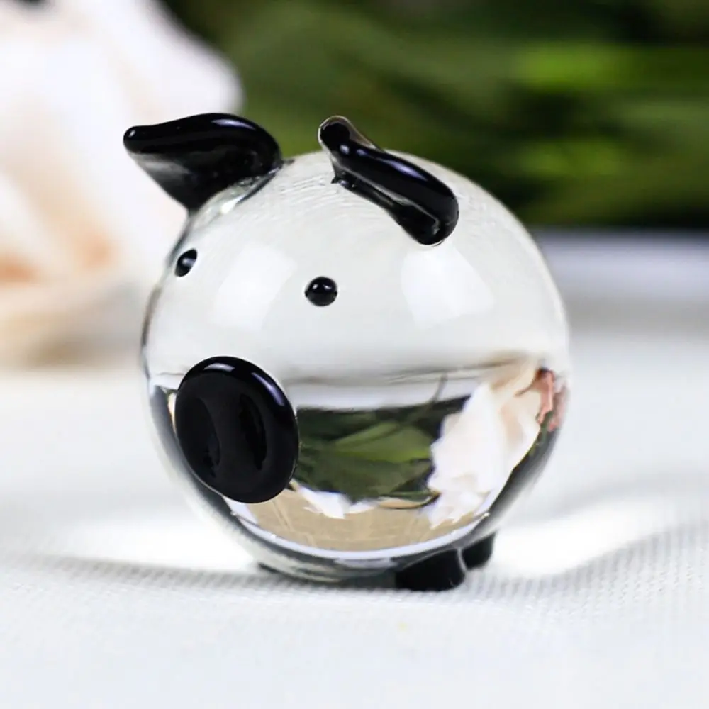 

Modern Mini Pig Figurines Cartoon Cute Crystal Pig Ornaments Crafts Desktop Pig Ornaments Living Room