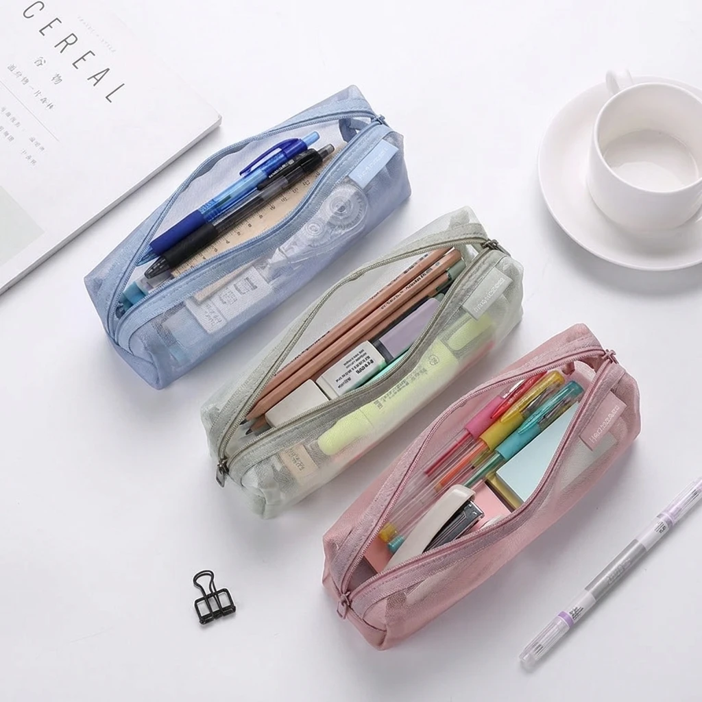 Şirin Estetik Şeffaf File Kale - Aesthetic Large Pencil Case Pouch incelemesi ve fiyatı