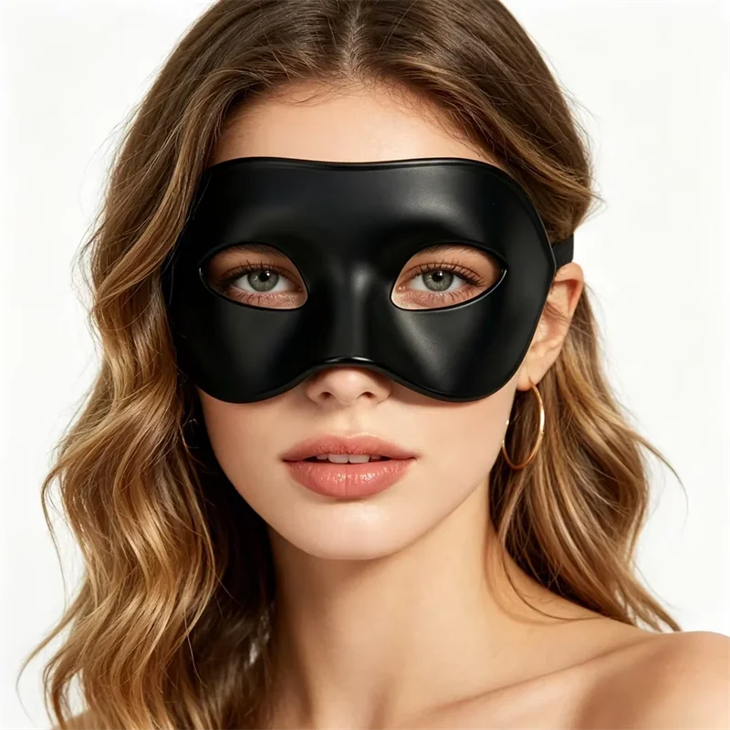  Unisex schwarze Maskerade Augenmasken Paar venezianische Cosplay Kostüm Halloween Karneval Tanz Abschlussball Party Kopfschmuck halbe Gesichtsmaske – Detail 8