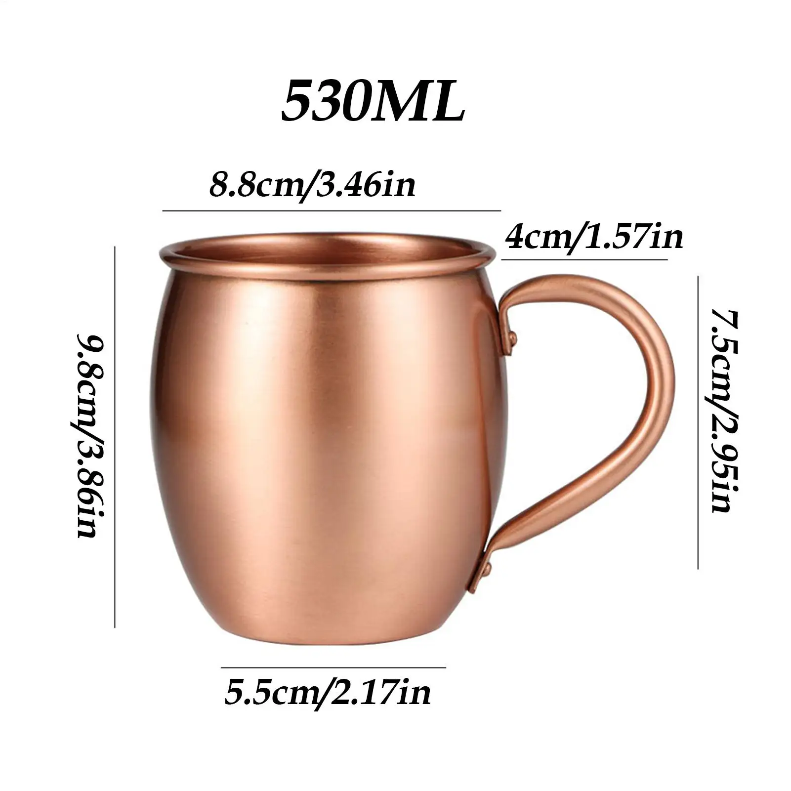 موسكو البغل أكواب 530 مللي يدويا مطروق درينكوير البغل أكواب النحاس لعيد الميلاد المطبخ بار مياه الشرب الشاي البيرة #6