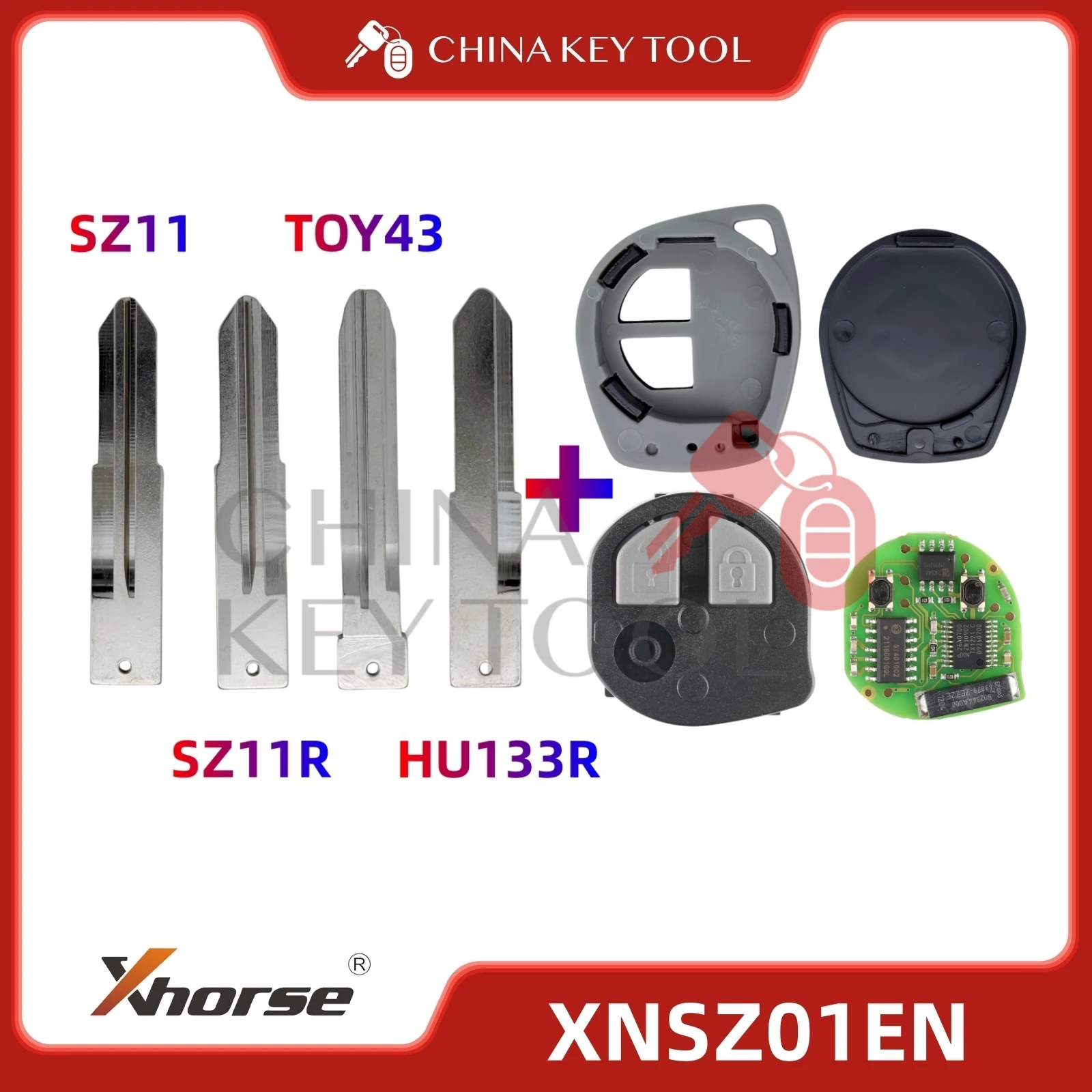

1PCS Xhorse XNSZ01EN Wireless Remote Key 2 Buttons With Key Shell Global Version