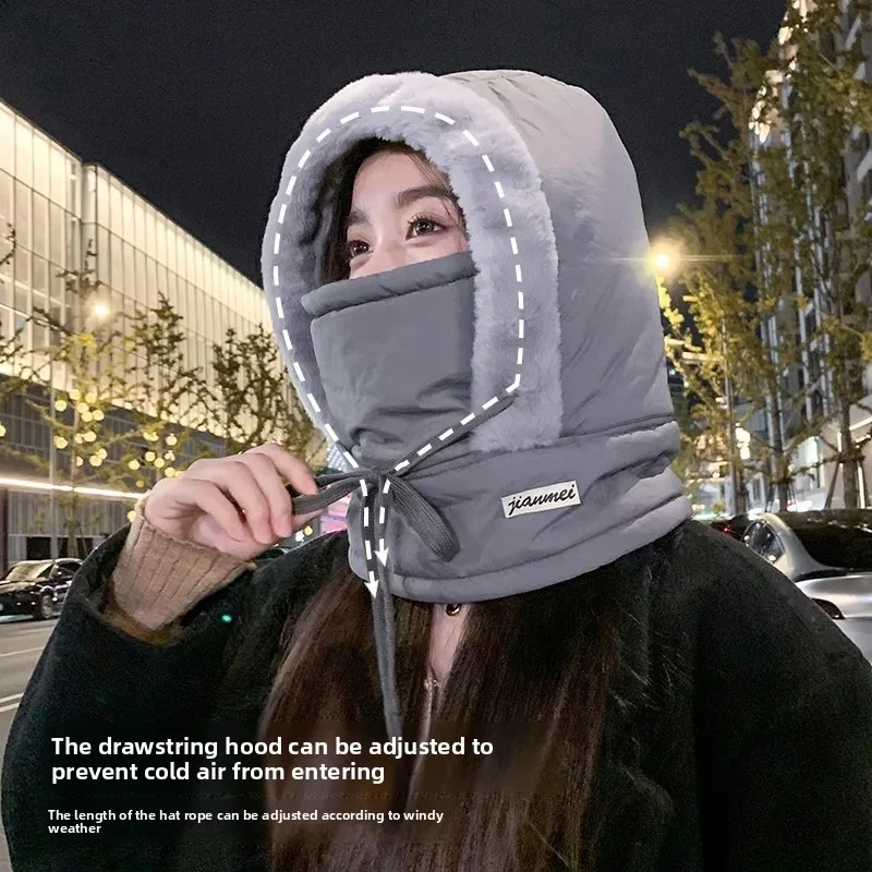 Winter Motorcycle Warm Neck Gaiter Windproof Outdoor Sports Mask Face Balaclava Cotton 3-in-1 Beanies Cap Warm Face Protection