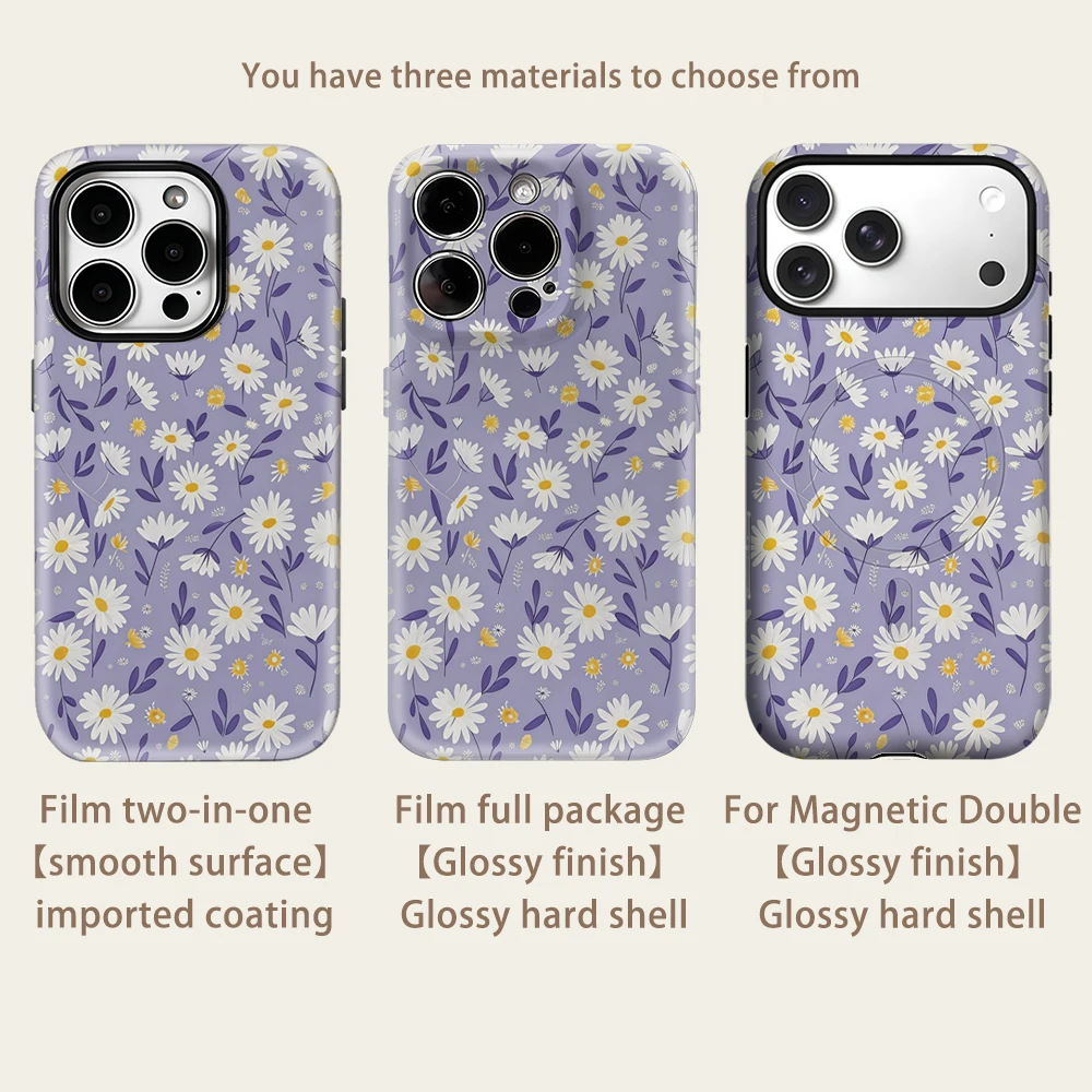 Lavender Daisy & Bee IPhone17 Must for Magnetic Phone Case for IPhone 17 16 15 14 13 Pro Max Plus Single Double-layer Tough Case