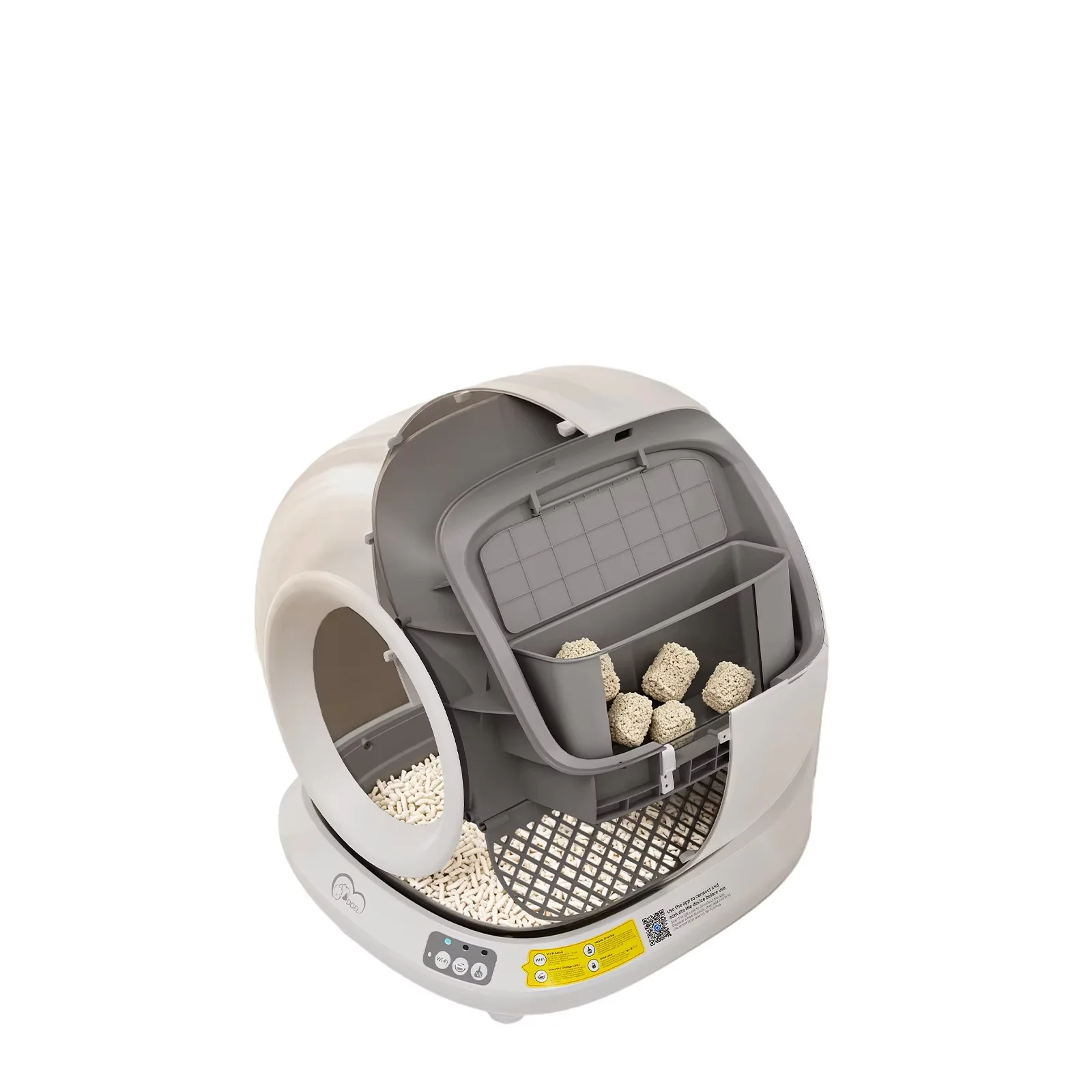 Smart Cat Litter Box Fully Automatic Cat Toilet, Fully Enclosed, Odor-Proof, Extra Large, Electric, with WiFi Remote Control