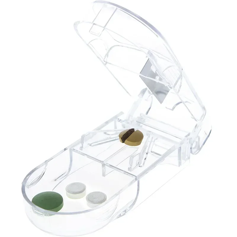 Portable Pill Cutter and Dispenser Storage Box with Pill Cutter and Divider for Medicine Splitting