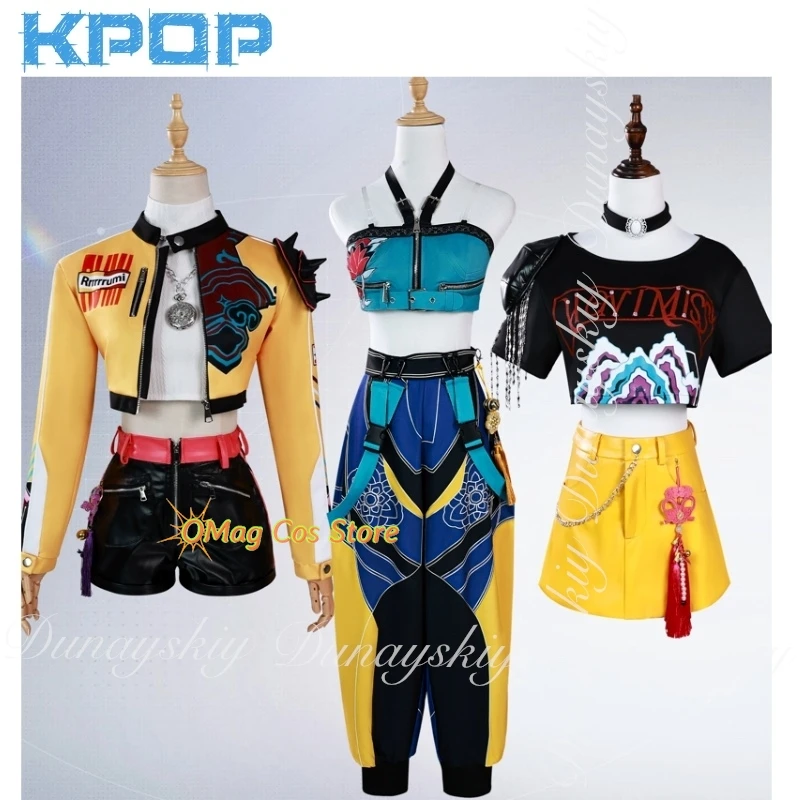 

KPop Demon Hunters Movie Zoey Rumi Mira Cosplay Three Characters With The Colorful Singing Costumes Cosplay Co disfraz mujer