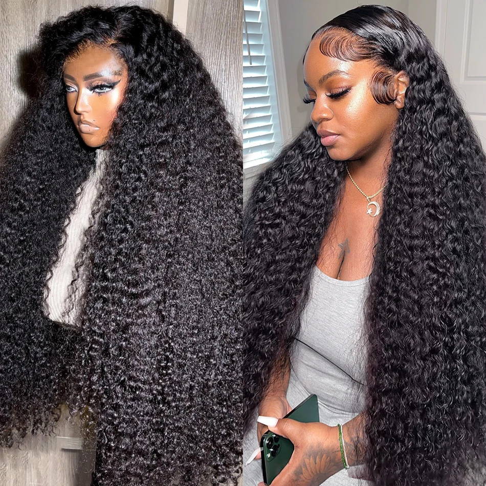 Melodie Curly 250% HD Deep Wave 13x6 Lace Front Human Hair Wigs Transparent 5x5 Glueless Ready To Wear 13x4 Lace Frontal Wig