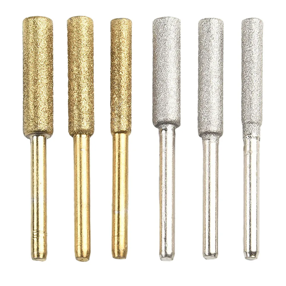 4 pezzi diamantati cilindrici Burr Chainsaw affilacoltelli Stone File sega a catena affilatura intaglio strumenti di rettifica