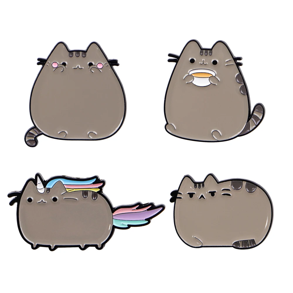 

Cute Cartoon Cat Lapel Pins for Backpack Children Enamel Pin Metal Badges Brooch for Clothes Accessories Pins Jewelry Gift