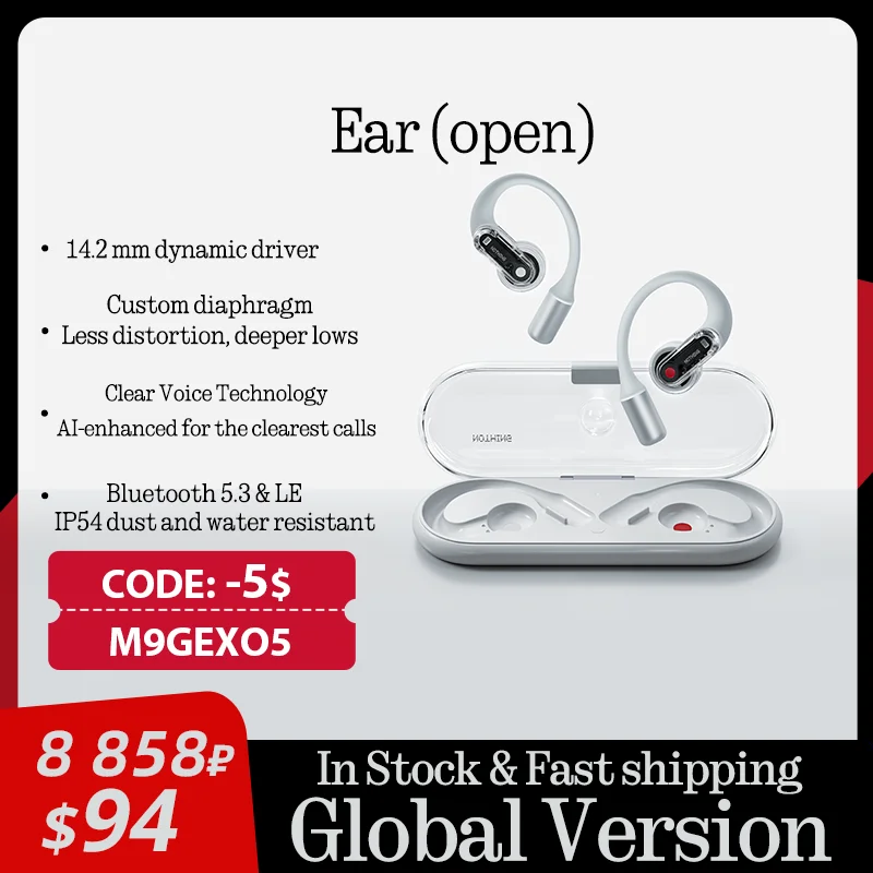 Global Versio  ear open  is coming , start selling from October 1st ear(open)  14.2 mm dynamic driver Bluetooth 5.3 IP54