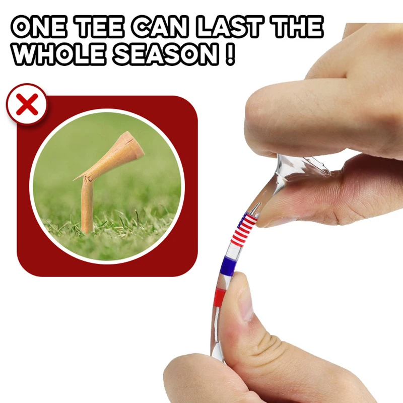 50 Pcs Golf Tees Reduce Friction and Side Spin Transparent Plastic Golf Tees Anti-slip Big Cup Printed Flags Golf Training Aids