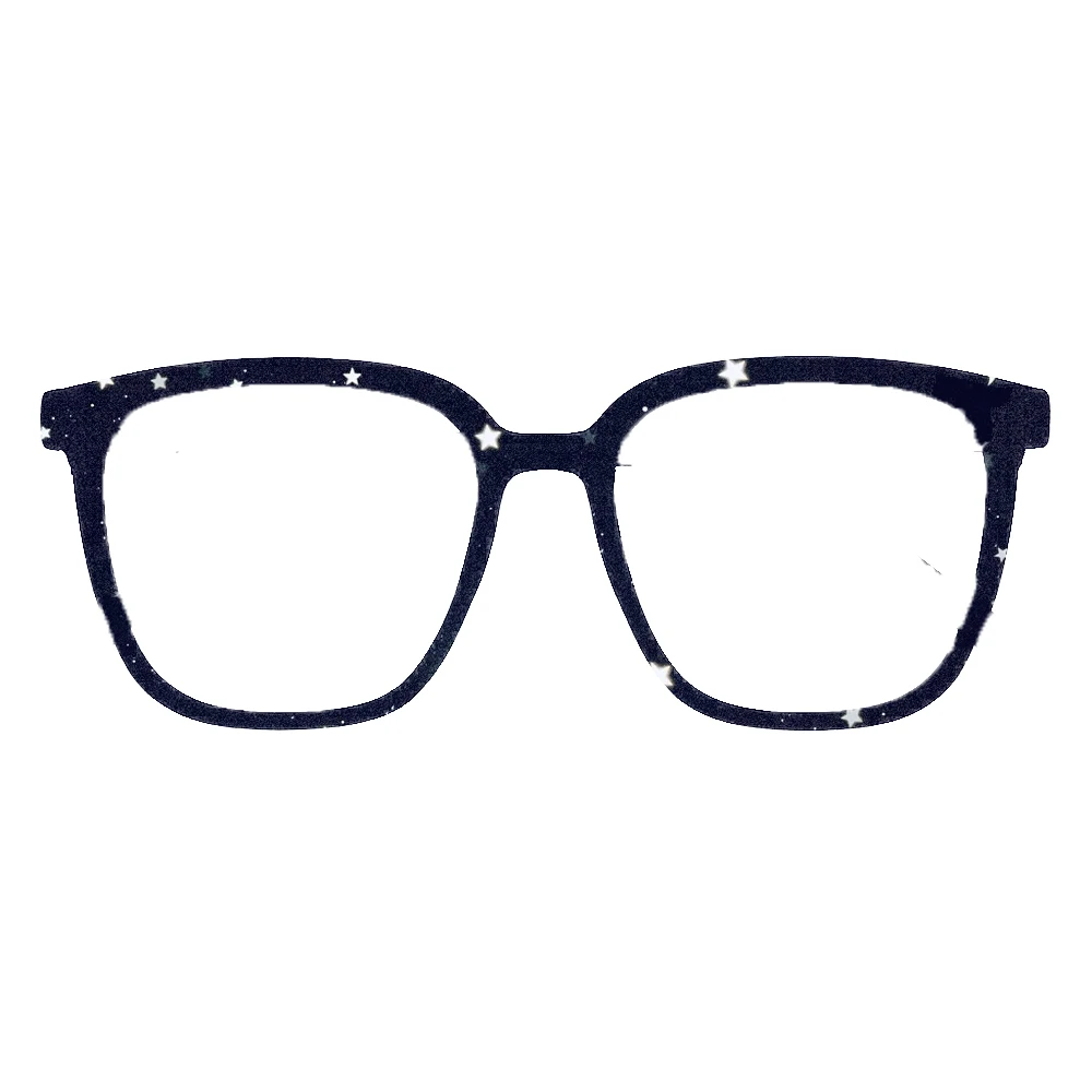 Night Sky Star Print Square Eyeglass Frames Women Galaxy Starry Pattern Party Decor Prescription Optical Fashion Eyewear Gifts - view 4