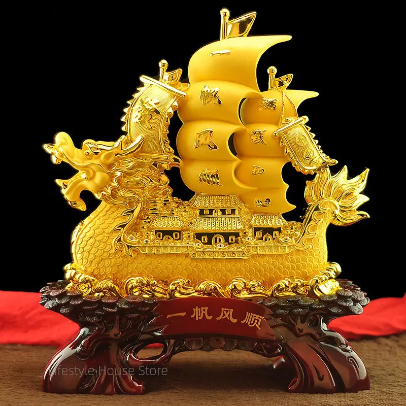 

Dragon Boat Ornament Resin Artwork Crafts for Decoration Very Beautifu Home Office Gather Good luck Peaceful Enhance Luck Gifts