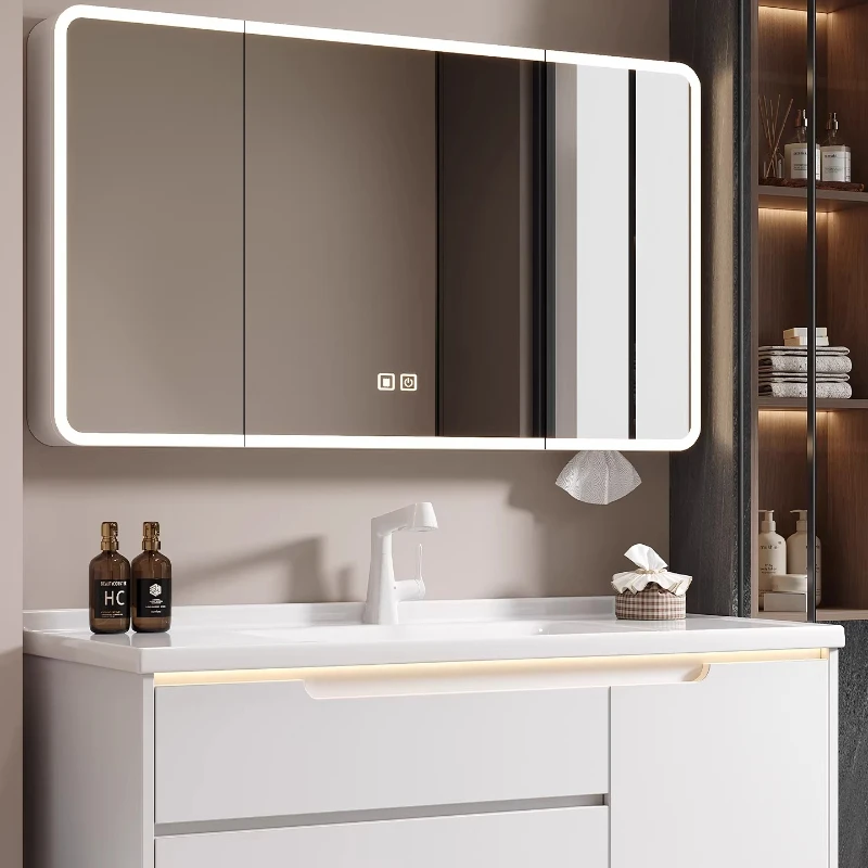 Furniture Bathroom Column Storage Cabinet Laundry Basket 3 Compartments Bathroom Vanity With Sink Under The Sink 3-tier Drawer