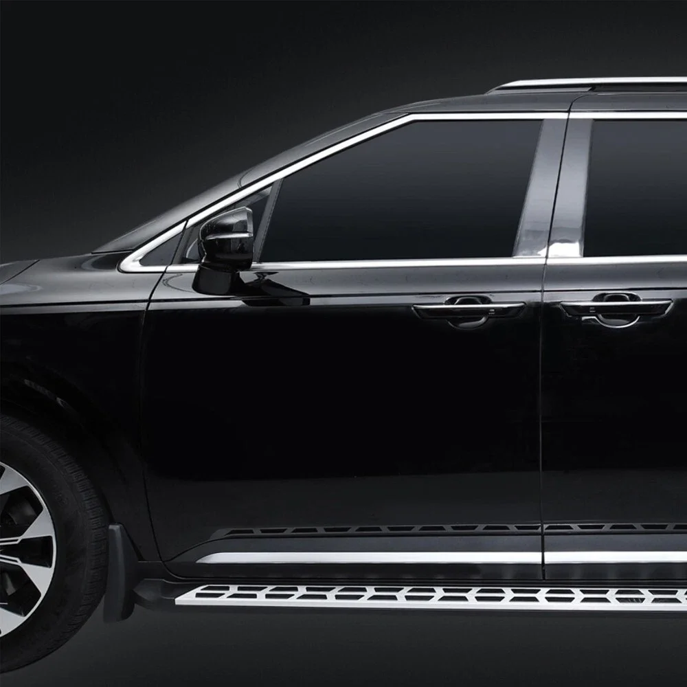 2pcs Running Boards Side Step fit for Kia Sedona Carnival KA4 2021-2025 Nerf Bar Silver+Black