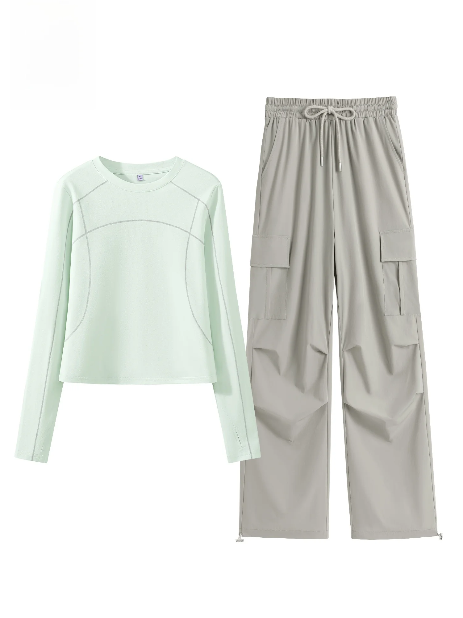 

Женский спортивный комплект Jeanswest Quick Dry 2026: Новинка для активного отдыха, скалолазания, бега и фитнеса – охлаждающий топ и брюки, комплект из двух предметов