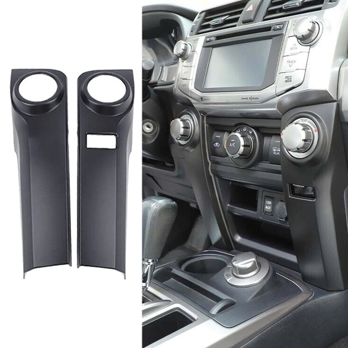 2 ชิ้น/เซ็ต Center Control Dashboard Air Conditioner แผง LHD Fit สําหรับ Toyota 4runner 2010-2022 2023 glossy Black ใหม่