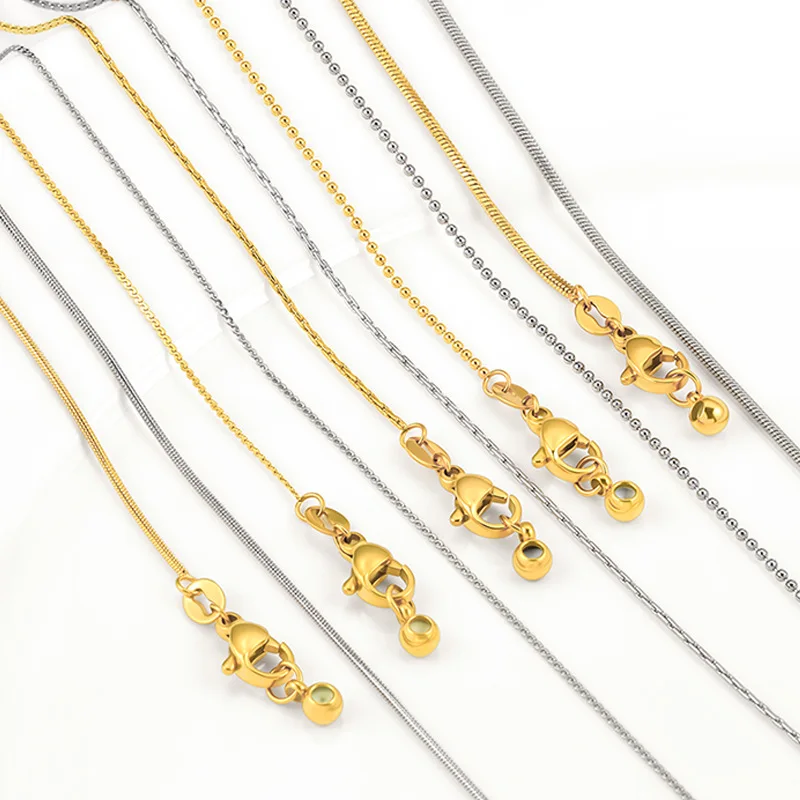 Titanium Steel Universal Adjustable Chain DIY Jewelry Beading Pendant Stainless Steel Necklace for Men and Women 50cm view 2