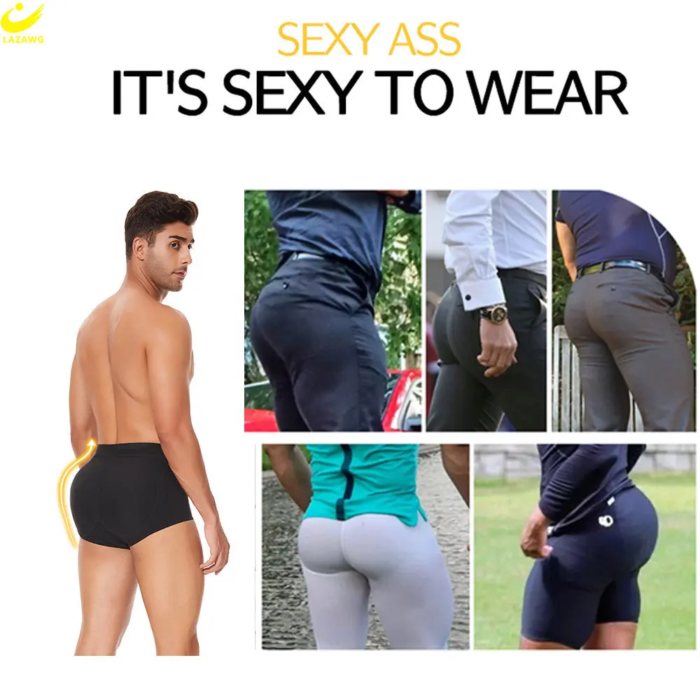 LAZAWG Body Shaper Butt Lifter Pants for Men Buttock Hip Enhancer Briefs Shapewear Lifter Fake Ass Booty Pad Control Panties